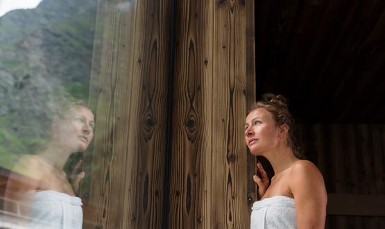 woman in the sauna Tyrol